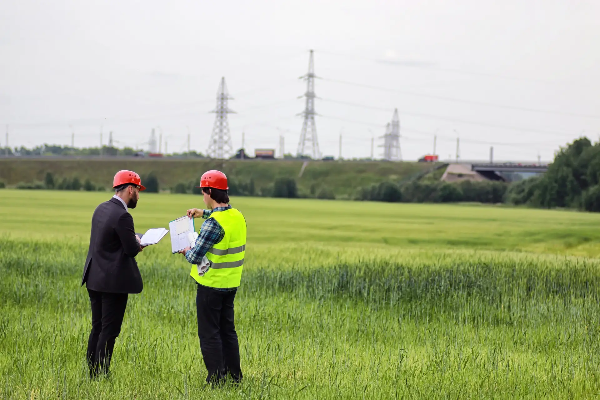 construction two man in the field