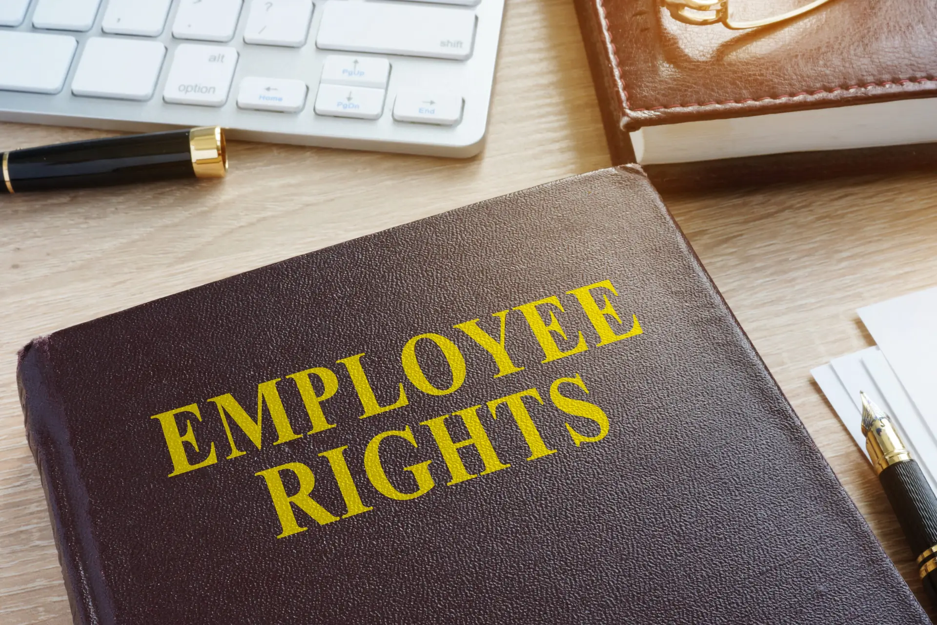 Book about employee rights in an office.