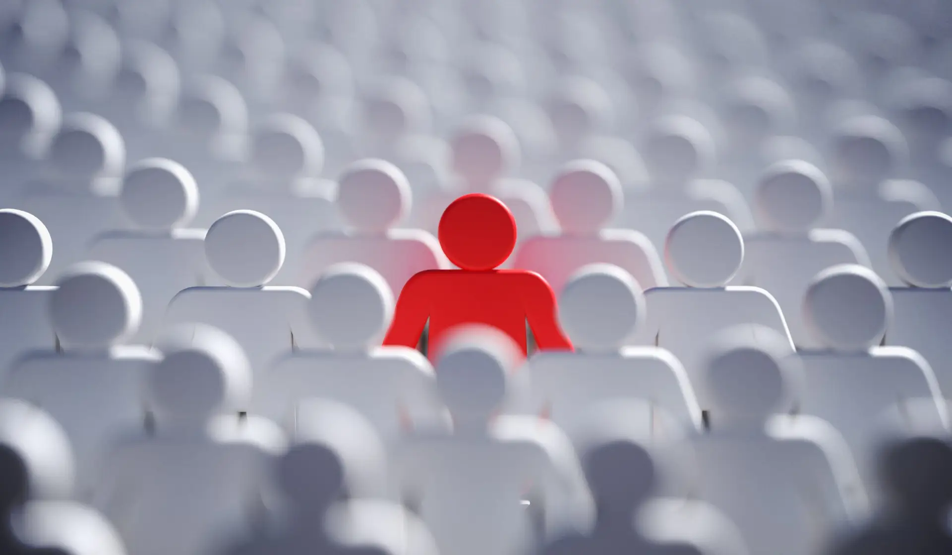 Liadership, difference and standing out of crowd concept. 3D ren