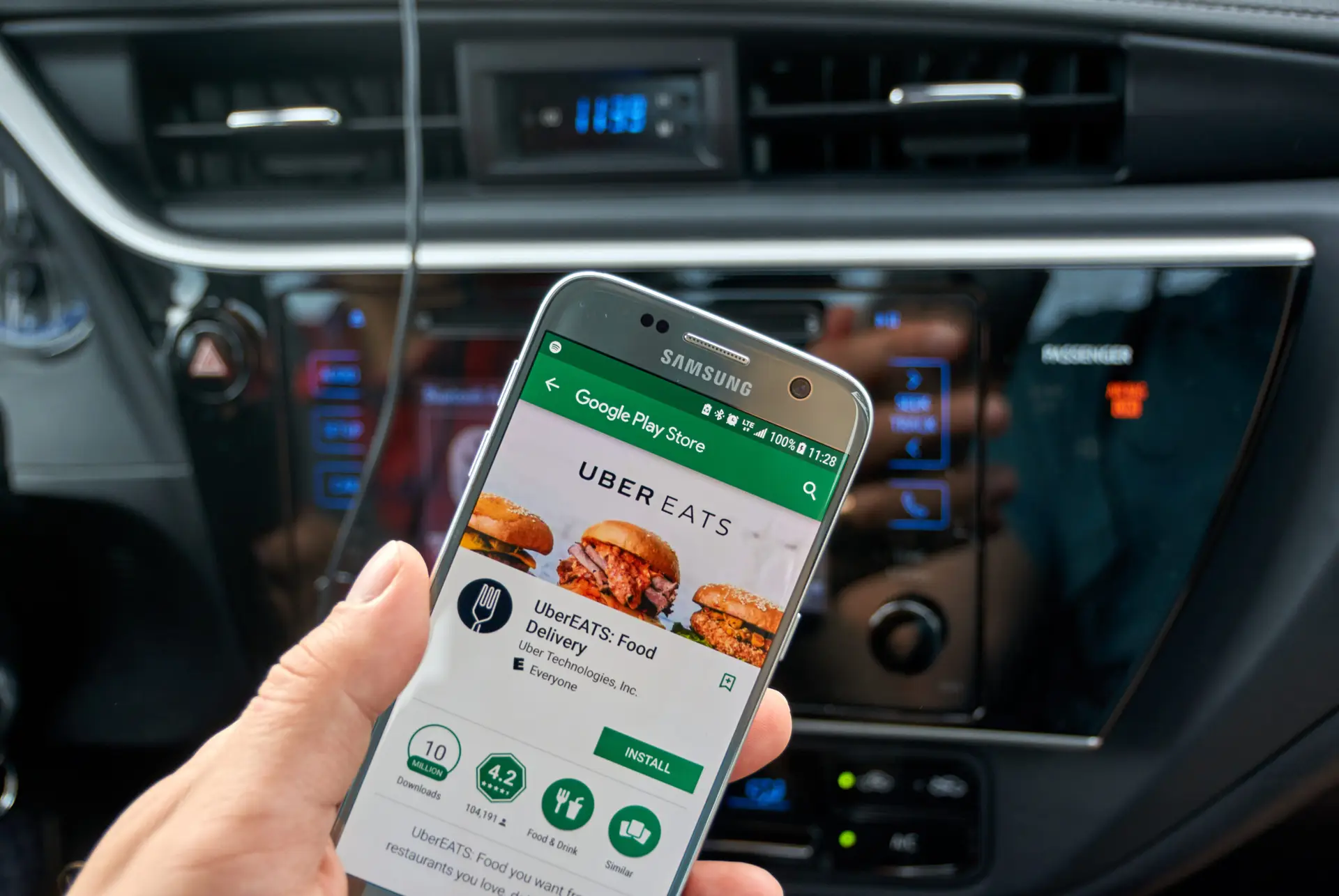 Uber Eats application on Samsung S7