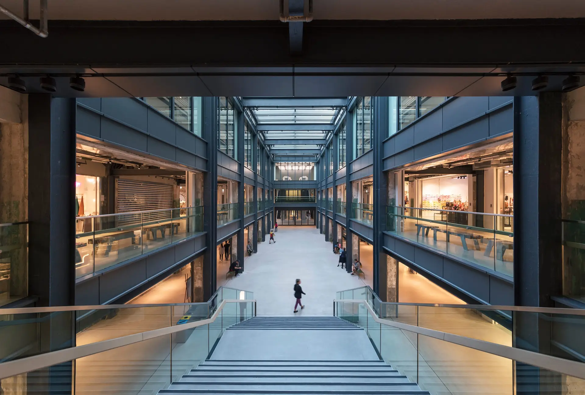 The interior view of shopping mall in Hong Kong