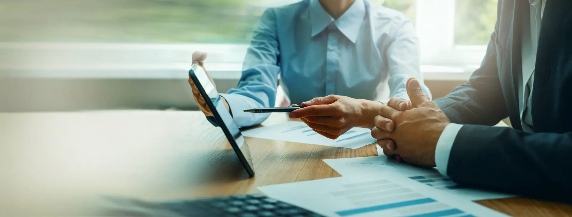 business consulting services. advisor and businessman working wi