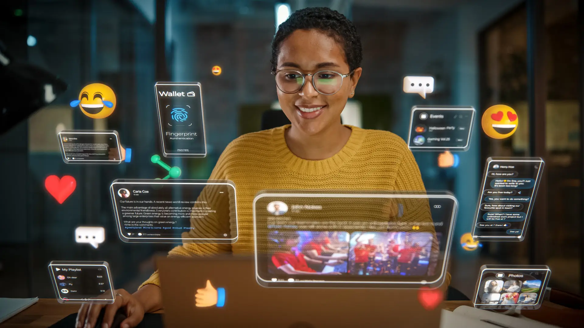 Beautiful Short Haired Project Manager Working on Computer in Of
