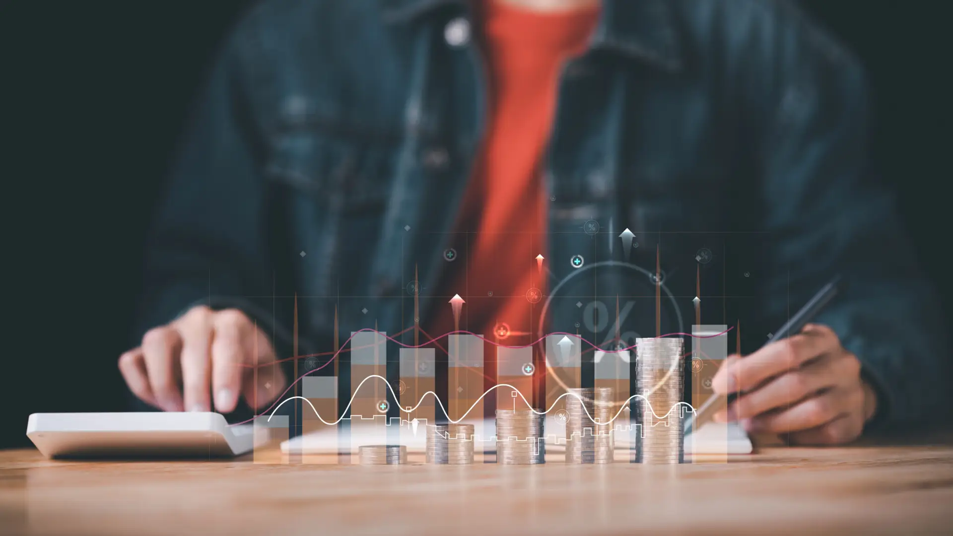 concept interest rates and dividends ,investment growth percenta
