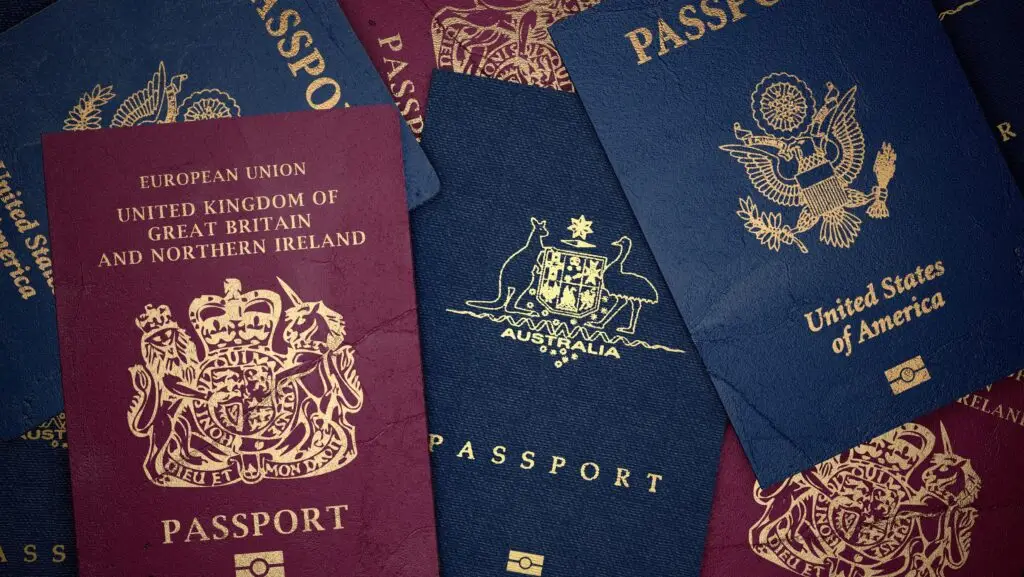 Passport. 3D. Assorted passports Landscape