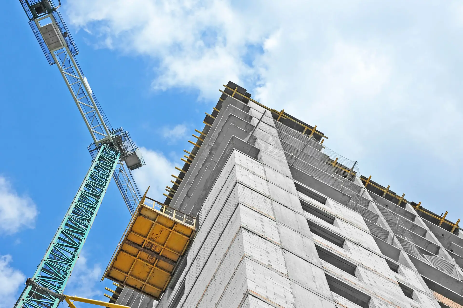 Crane and construction site