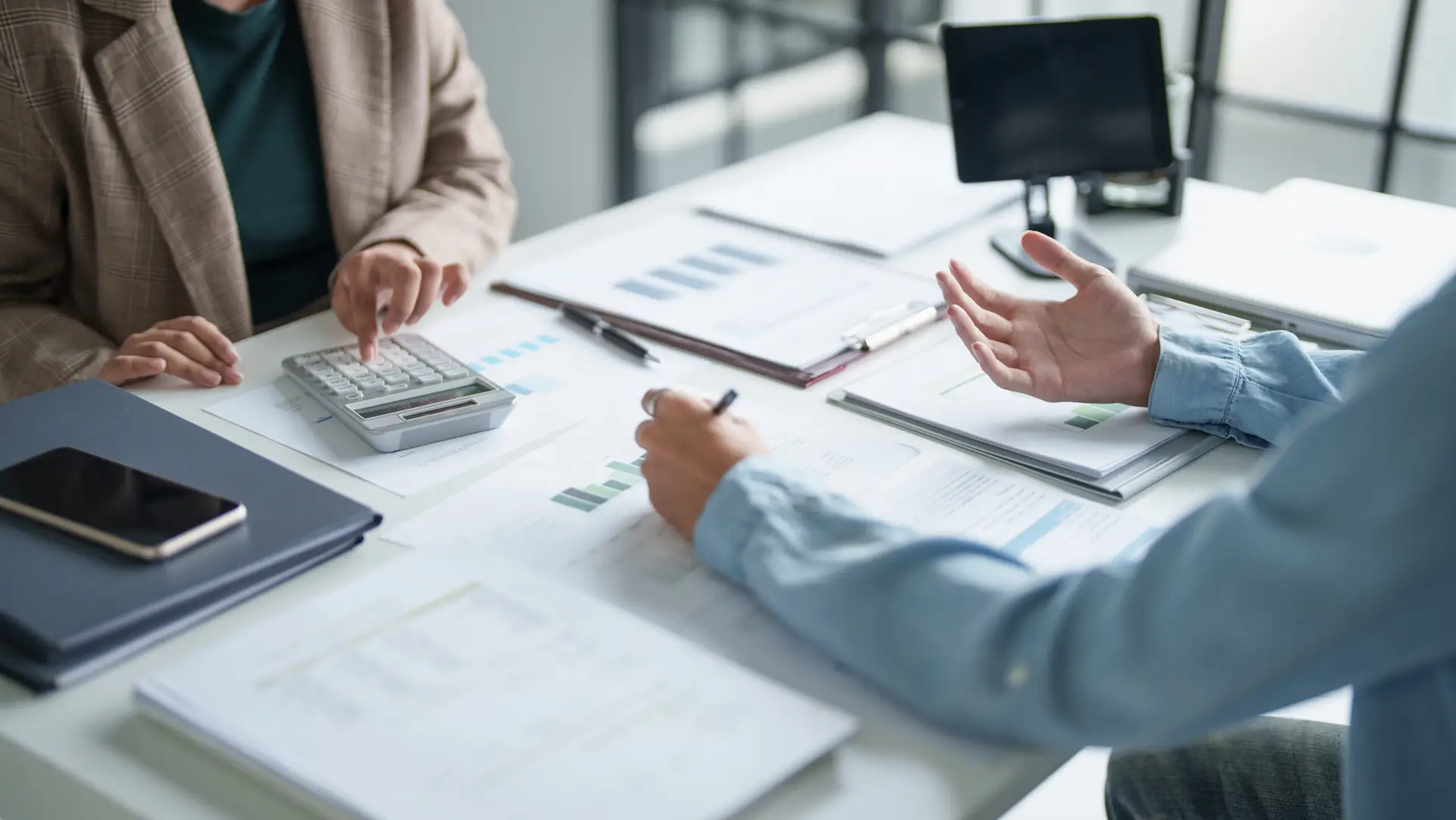 business man Auditor or internal revenue service staff checking annual financial statements company Audit  Accounting tax.