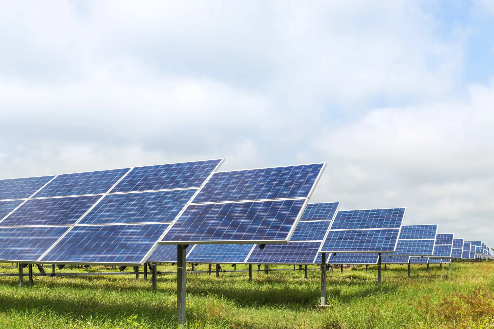 solar panels photovoltaics in solar farm